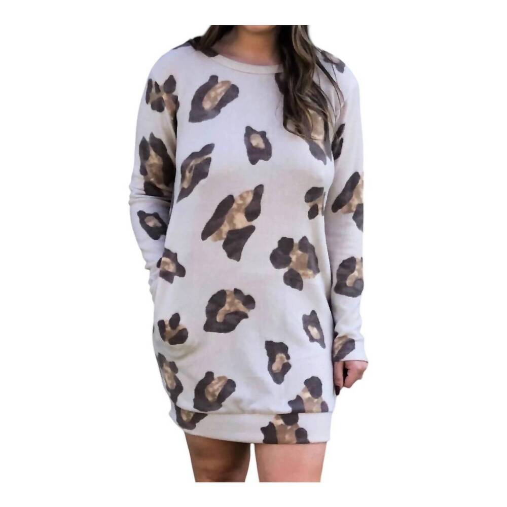NEW FIRST LOVE BY LOVELYN i like you a lot sweater dress in off white multi